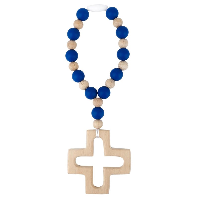 Sumalon Cross Baptism Silicone Rosary, First Communion Rosary Collection Shower Christian Communion Gifts - Image 1